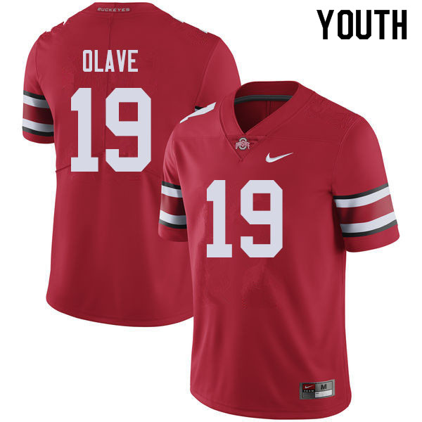 Youth #19 Chris Olave Ohio State Buckeyes College Football Jerseys Sale-Red